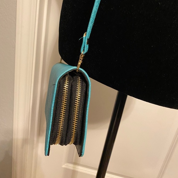 Maurice cross body blue/ aqua marine pocketbook or clutch. - Picture 7 of 8